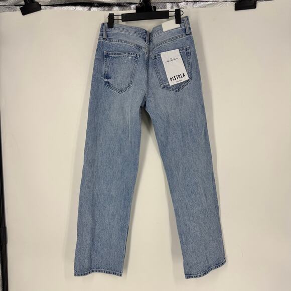 NWT Pistola Lexi Mid Rise Bowed Straight Jeans in Athens - Picture 4 of 4